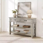 Console - Table d'appoint avec 2 tiroirs et 3 étagères – Table d'entrée étroite pour le salon et le couloir