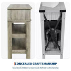 Console - Table d'appoint avec 2 tiroirs et 3 étagères – Table d'entrée étroite pour le salon et le couloir