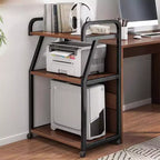 3 Tier Printer Stand, Printer Table with Storage Shelf, Rolling Printer Cart with Wheels, Heat Press Stand for Office