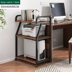 Meuble d'imprimante roulant à 3 niveaux avec étagère de rangement – Chariot d'imprimante à roulettes pour le bureau