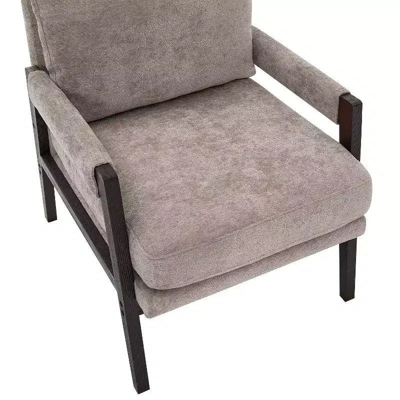 Fauteuil d'appoint en chenille de style Mid-Century Modern – Chaise longue élégante pour salon