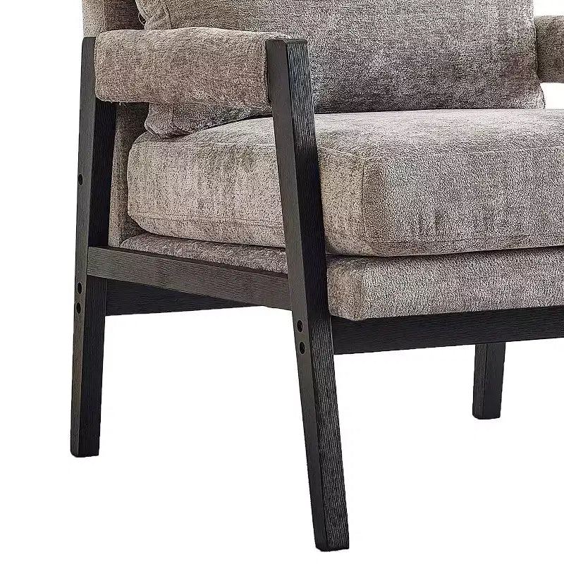 Fauteuil d'appoint en chenille de style Mid-Century Modern – Chaise longue élégante pour salon