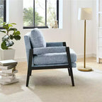 Fauteuil d'appoint en chenille de style Mid-Century Modern – Chaise longue élégante pour salon