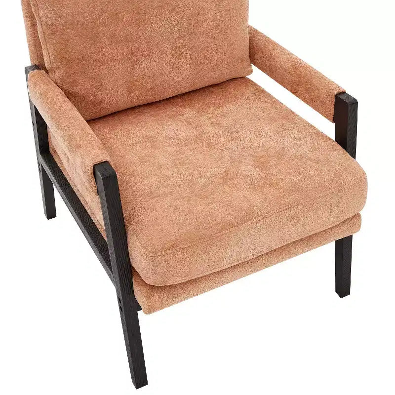Fauteuil d'appoint en chenille de style Mid-Century Modern – Chaise longue élégante pour salon