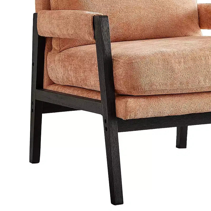 Fauteuil d'appoint en chenille de style Mid-Century Modern – Chaise longue élégante pour salon