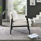 Fauteuil d'appoint en chenille de style Mid-Century Modern – Chaise longue élégante pour salon