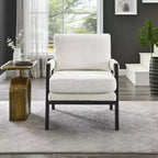 Fauteuil d'appoint en chenille de style Mid-Century Modern – Chaise longue élégante pour salon