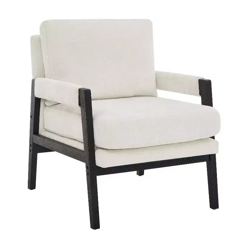 Fauteuil d'appoint en chenille de style Mid-Century Modern – Chaise longue élégante pour salon