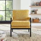 Fauteuil d'appoint en chenille de style Mid-Century Modern – Chaise longue élégante pour salon