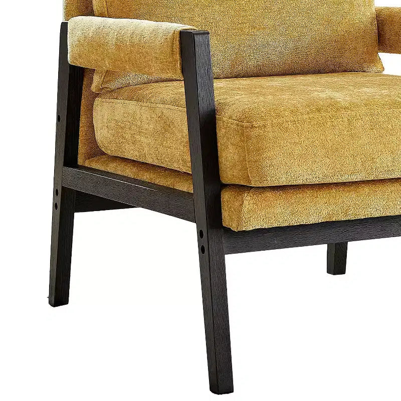 Fauteuil d'appoint en chenille de style Mid-Century Modern – Chaise longue élégante pour salon
