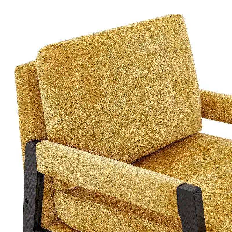 Fauteuil d'appoint en chenille de style Mid-Century Modern – Chaise longue élégante pour salon