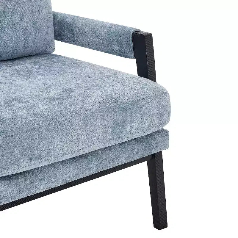 Fauteuil d'appoint en chenille de style Mid-Century Modern – Chaise longue élégante pour salon