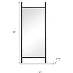 Miroir psyché inclinable en bois massif noir de 64 po avec cadre en échelle