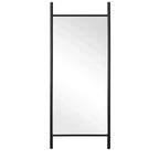 Miroir psyché inclinable en bois massif noir de 64 po avec cadre en échelle