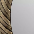 Miroir Mural Rond de 29 po avec Cadre en Métal Texturé – Accent Décoratif Bronze et Cuivre pour la Maison et le Bureau