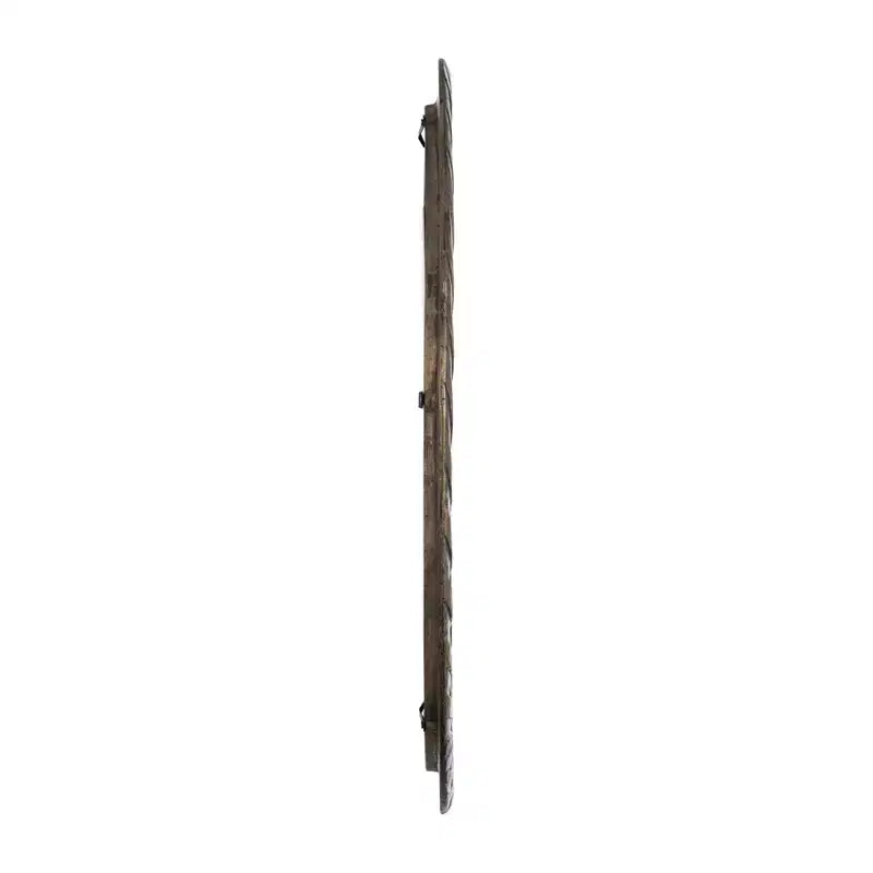 Miroir Mural Rond de 29 po avec Cadre en Métal Texturé – Accent Décoratif Bronze et Cuivre pour la Maison et le Bureau