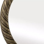 Miroir Mural Rond de 29 po avec Cadre en Métal Texturé – Accent Décoratif Bronze et Cuivre pour la Maison et le Bureau