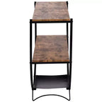 Console Table Demilune Industrielle – Table d'Appoint 3 Niveaux avec Étagères Ouvertes pour Entrée, Salon et Bureau