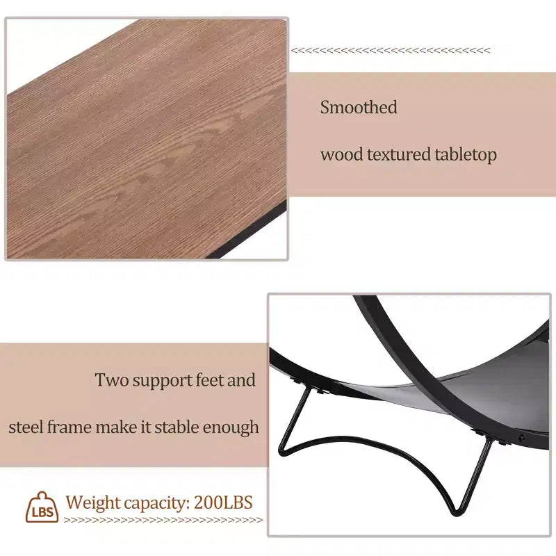 Console Table Demilune Industrielle – Table d'Appoint 3 Niveaux avec Étagères Ouvertes pour Entrée, Salon et Bureau