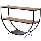 Industrial Demilune Console Table  3-Tier Open Shelf Sofa Table (for Entryway/Living Room/Office)