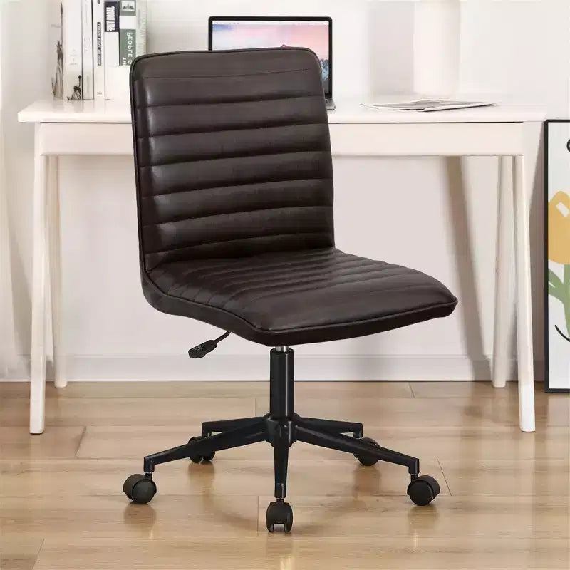 Chaise de bureau sans accoudoirs – Similicuir dossier mi-haut pivotante à 360° et réglable