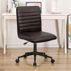 Chaise de bureau sans accoudoirs – Similicuir dossier mi-haut pivotante à 360° et réglable