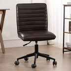 Chaise de bureau sans accoudoirs – Similicuir dossier mi-haut pivotante à 360° et réglable