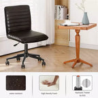 Chaise de bureau sans accoudoirs – Similicuir dossier mi-haut pivotante à 360° et réglable