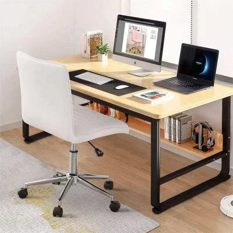 Chaise de bureau sans accoudoirs – Similicuir dossier mi-haut pivotante à 360° et réglable