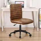 Chaise de bureau sans accoudoirs – Similicuir dossier mi-haut pivotante à 360° et réglable