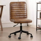 Chaise de bureau sans accoudoirs – Similicuir dossier mi-haut pivotante à 360° et réglable