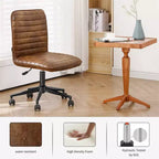 Chaise de bureau sans accoudoirs – Similicuir dossier mi-haut pivotante à 360° et réglable