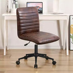 Chaise de bureau sans accoudoirs – Similicuir dossier mi-haut pivotante à 360° et réglable