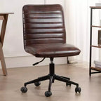 Chaise de bureau sans accoudoirs – Similicuir dossier mi-haut pivotante à 360° et réglable