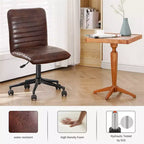 Chaise de bureau sans accoudoirs – Similicuir dossier mi-haut pivotante à 360° et réglable
