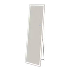 HomeRoots 64 Clear Lighted Freestanding and Wall Mount Frameless Full Length Mirror