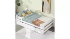 Wood Daybed with Trundle, Twin Size Platform Bed, Space-Saving Frame for Kids and Guests White One Size