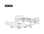 Lit de Repos en Bois avec Lit Gigogne, Lit Plateforme Jumeau, Cadre Gain de Place pour Enfants et Invités Blanc Taille Unique