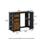Bureau d'étude ou d'écriture de 99 cm avec 3 bacs de rangement et étagères ouvertes