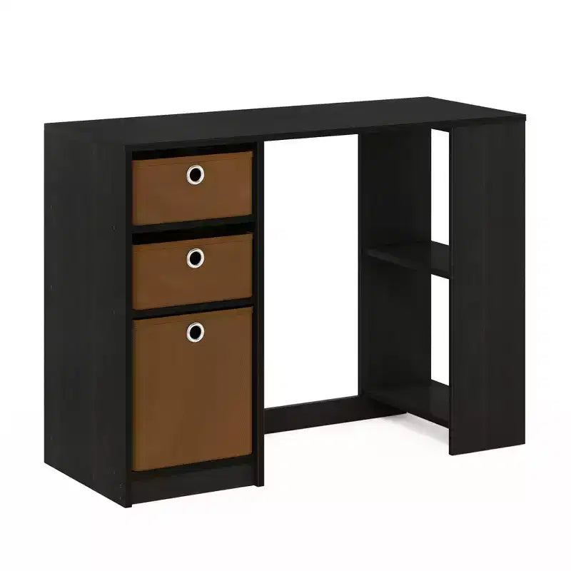 Bureau d'étude ou d'écriture de 99 cm avec 3 bacs de rangement et étagères ouvertes