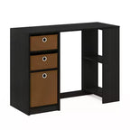 Bureau d'étude ou d'écriture de 99 cm avec 3 bacs de rangement et étagères ouvertes