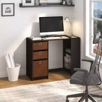 HOMLUX 39 Computer Desk Study Writing Desk with 3 Storage Bins & Open Shelves