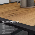 Table à manger rectangulaire d'extérieur avec trou de parasol – Faux bois, 6 places, pour jardin et terrasse