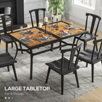 Table à manger rectangulaire d'extérieur avec trou de parasol – Faux bois, 6 places, pour jardin et terrasse