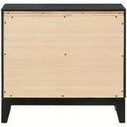 Table de chevet 2 tiroirs avec détails scintillants – Table de chevet moderne, noire