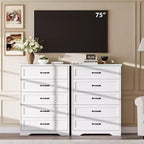 Commode blanche à 5 tiroirs – Rangement robuste avec tiroirs coulissants fluides pour chambre à coucher et chambre d'amis
