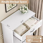 Commode blanche à 5 tiroirs – Rangement robuste avec tiroirs coulissants fluides pour chambre à coucher et chambre d'amis