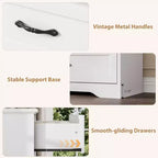 Commode blanche à 5 tiroirs – Rangement robuste avec tiroirs coulissants fluides pour chambre à coucher et chambre d'amis