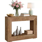 Farmhouse Console Table, 47 Rustic Sofa Table with Shelf for Entryway, Hallway, Behind Couch (Natural)