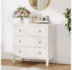 WhiteDrawer Dresser - Wooden Chest of Drawers for Bedroom/Living Room (Closet Storage Organizer, Modern Design)